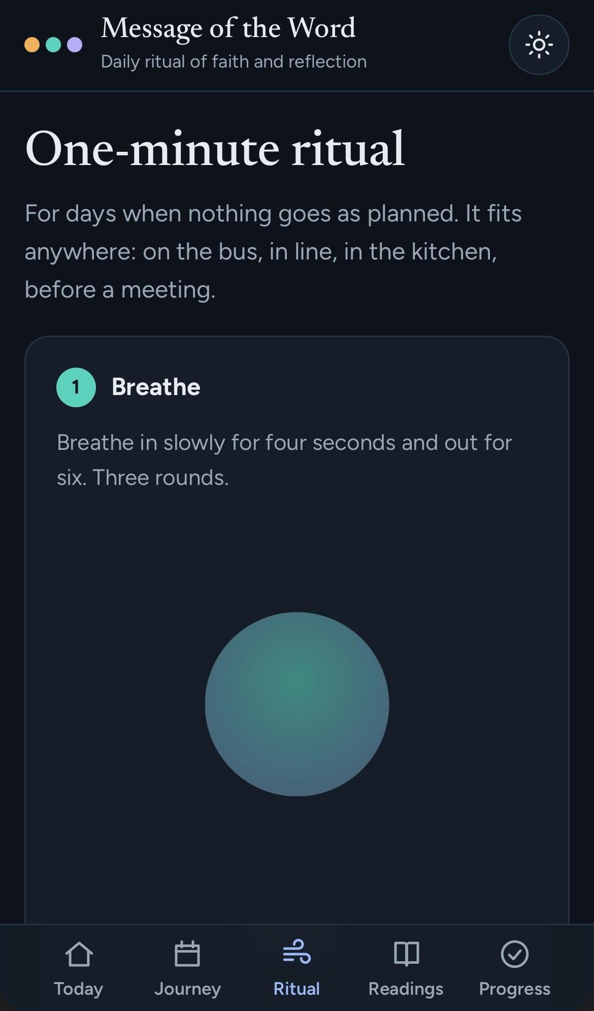 Message of the Word app screen 2