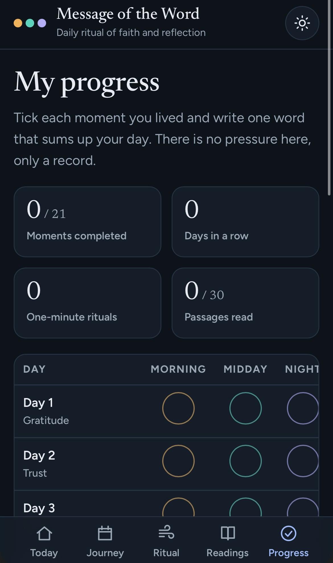 Message of the Word app screen 5
